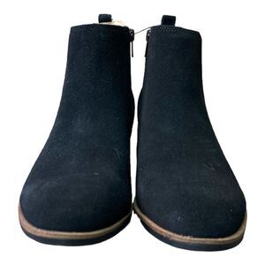 White Mountain Ladies 1" Heel Suede Leather Ankle Boots - Black